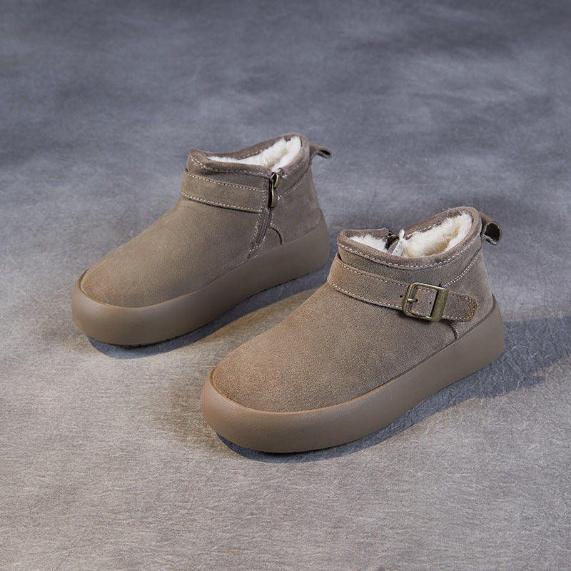 Women's Fleece-lined Thickened Warm Slugged Bottom Muffin Snow Boots