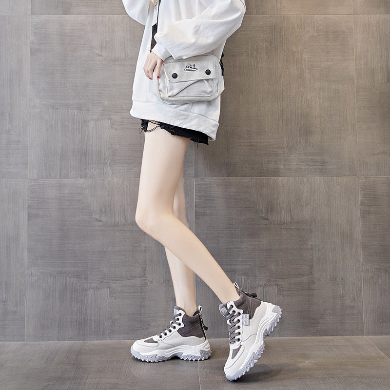 Women's Summer Color Matching Back Double Zip Boots