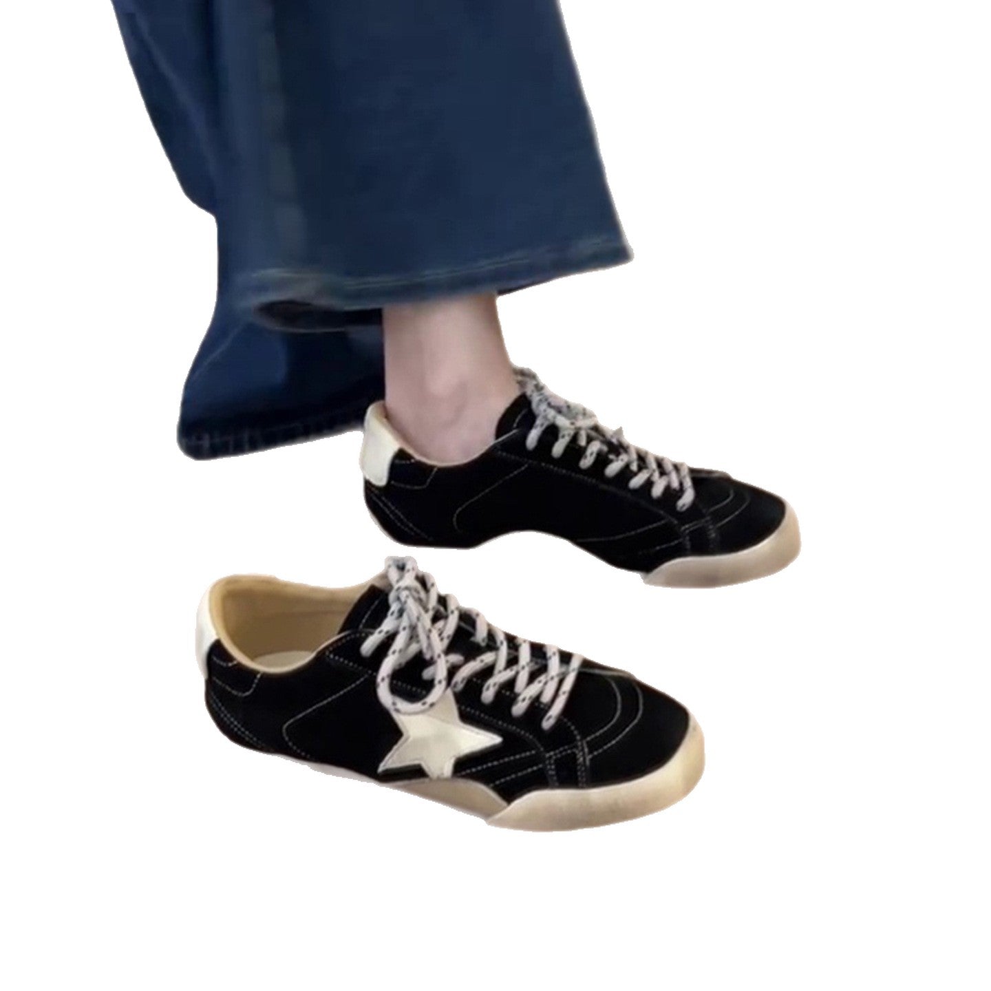 Women's Version Retro Rub Colored Distressed Star Pattern Golden Goose Flat Women's Sports Shoes