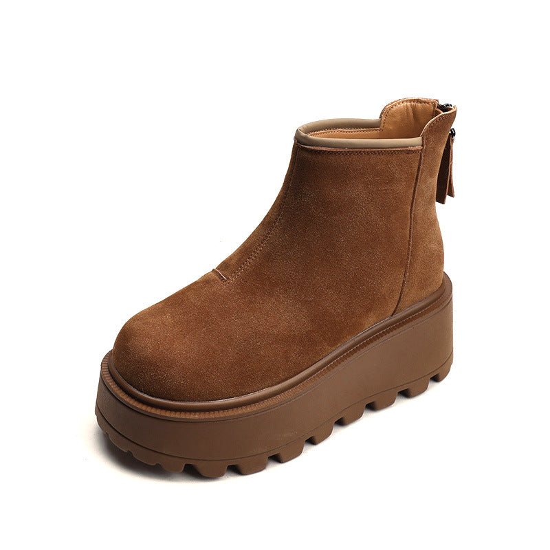 Women's Winter Fleece-lined Platform Height Increasing For Small Slimming Snow Boots