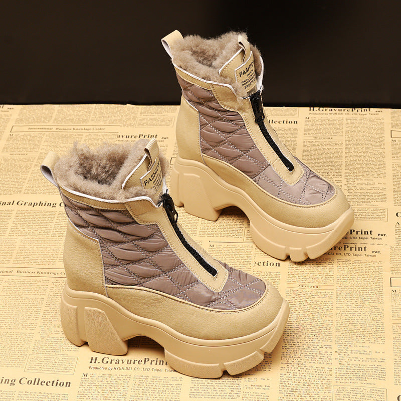 Women's Insole Super High Winter Fleece-lined Warm Boots