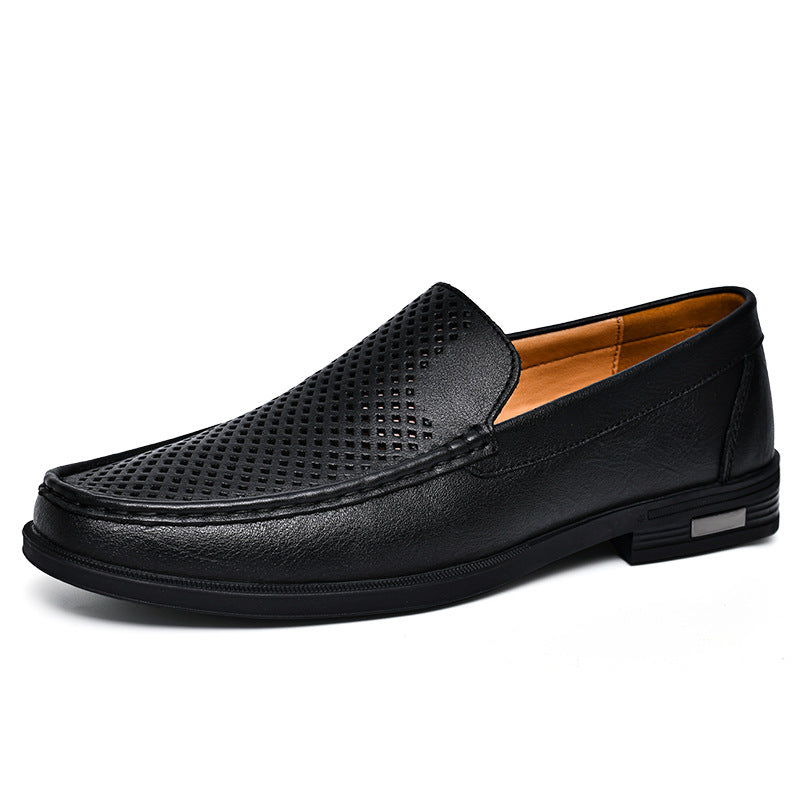 Men's Size Cowhide British White Business Formal Leather Shoes