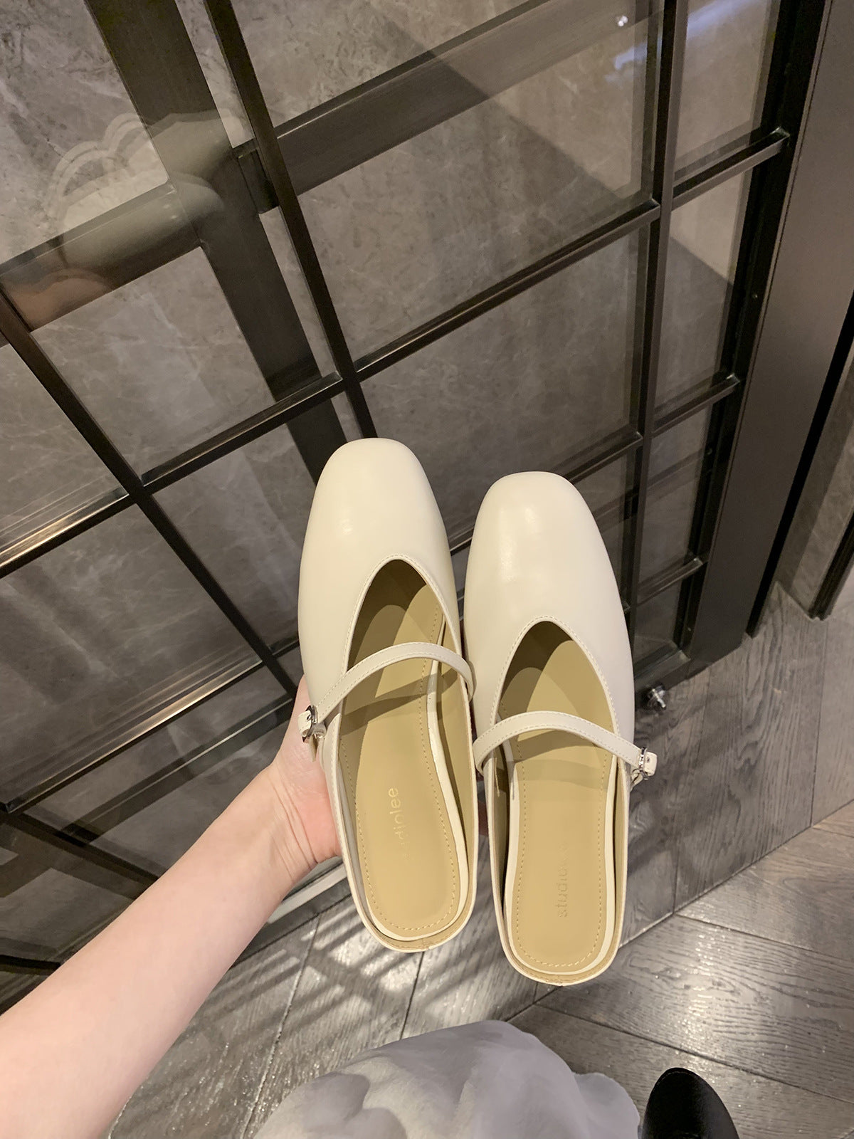Women's Box Shallow Mouth Half Height Increasing Insole Sandals