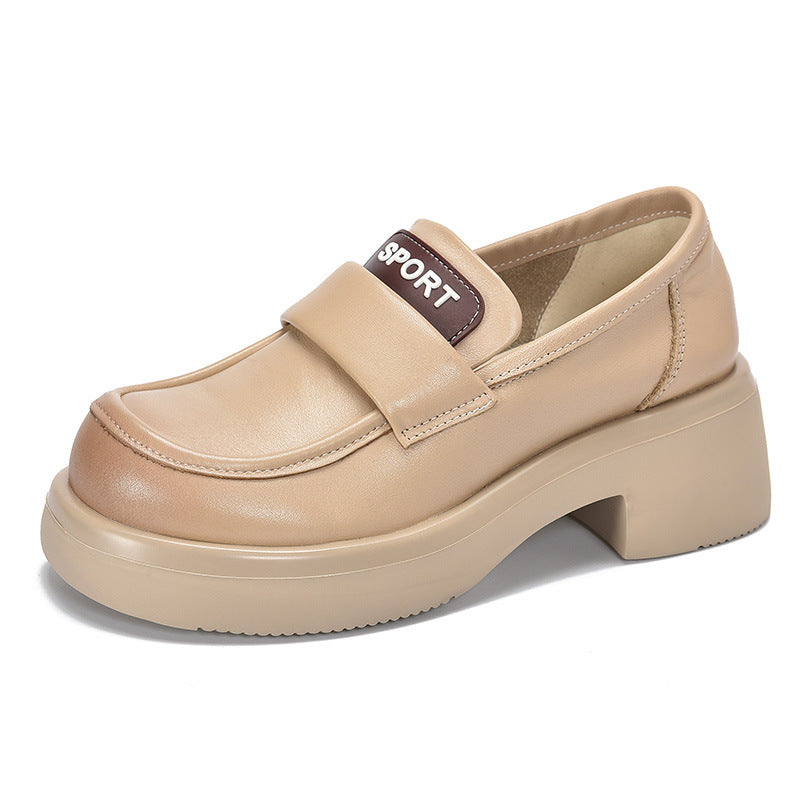 Women's Activity Price Cowhide Platform Waterproof British Style Casual Shoes