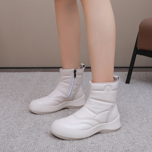 Women's Retro Soft Bottom Thick Autumn Genuine Snow Boots
