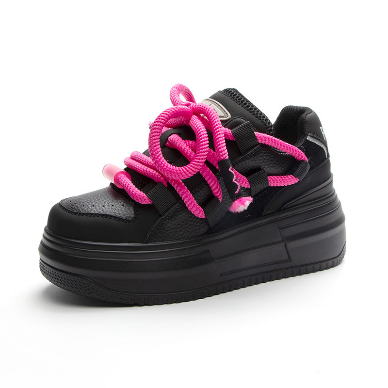 Women's Autumn Versatile White Genuine Elevator Platform Women's Shoes