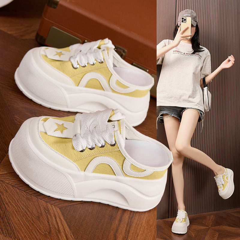 Women's Platform Summer Outdoor Height Increasing Insole Versatile Toe Cap Slippers