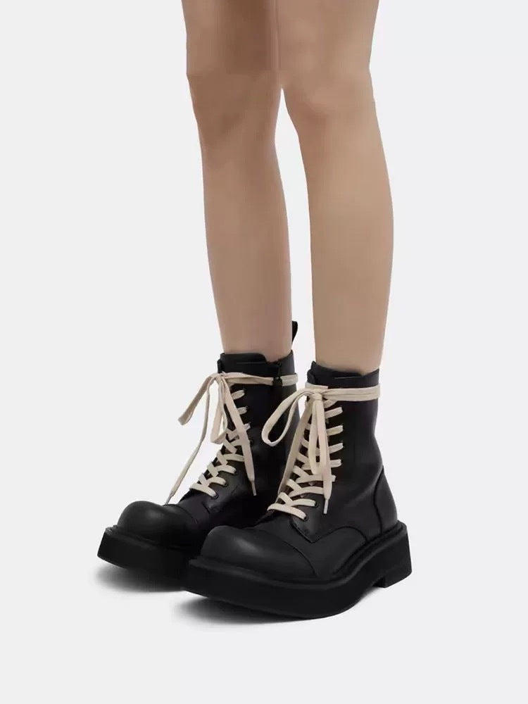 Women's Second Hair Super Thick Bottom Martin Cool Knight Hot Small Women's Leather Boots