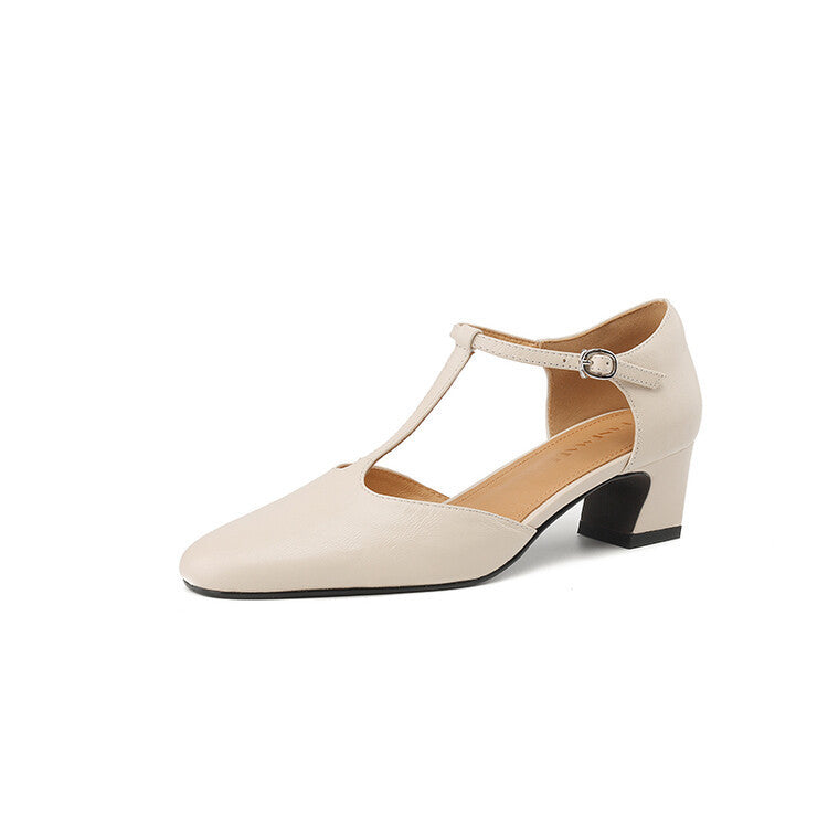 Women's Mid Toe Box Chunky Round Hollow Men's Shoes