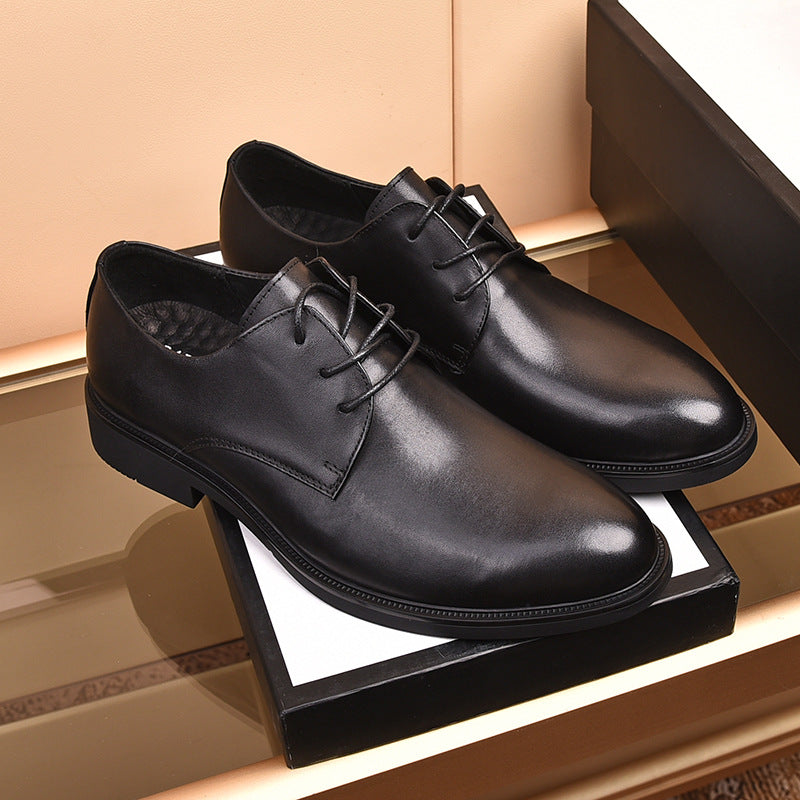 Men's Plus Size Cowhide Low Comfortable Men's Business Leather Shoes