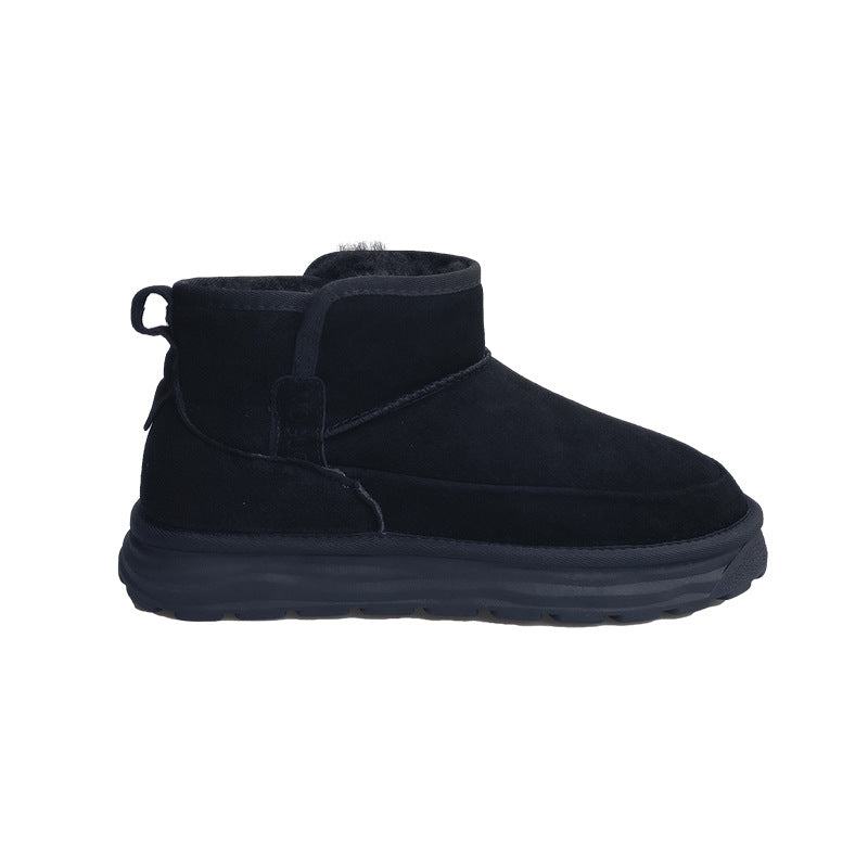 Men's Winter Fleece-lined Thickened Slip-on Big Cotton Warm Snow Boots
