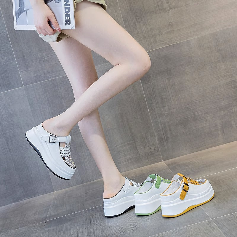 Women's Cap Rhinestone Half Summer Wear Fashionable Sandals