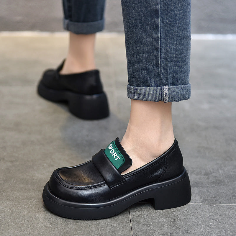 Women's Activity Price Cowhide Platform Waterproof British Style Casual Shoes