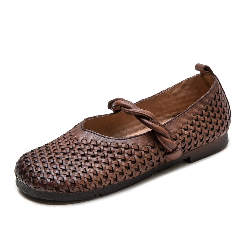 Women's Shu Retro Comfort Flat Artistic Hand-woven Casual Shoes