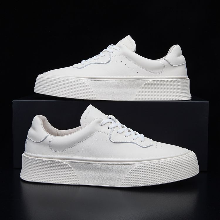 Men's Spring White Genuine Platform Korean Style Sneakers