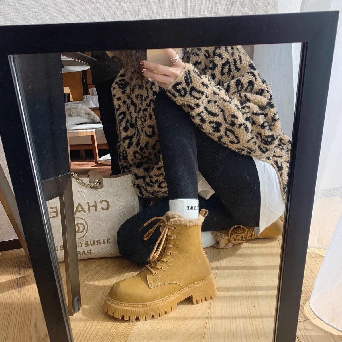 Women's Platform Round Head Plus Veet Martin Snow Boots