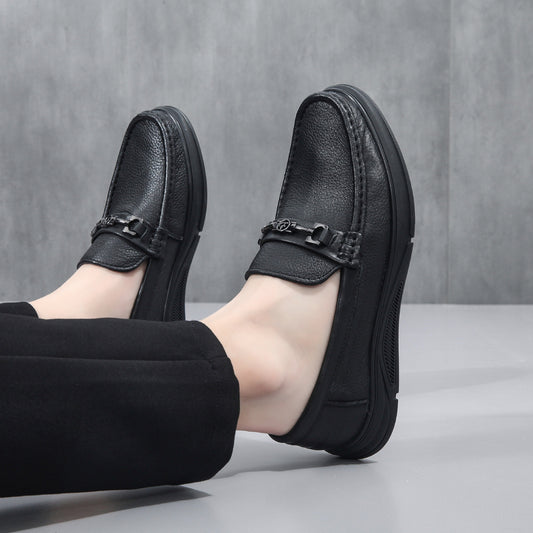 Men's Sheepskin Dad Autumn First Layer Calf Casual Shoes