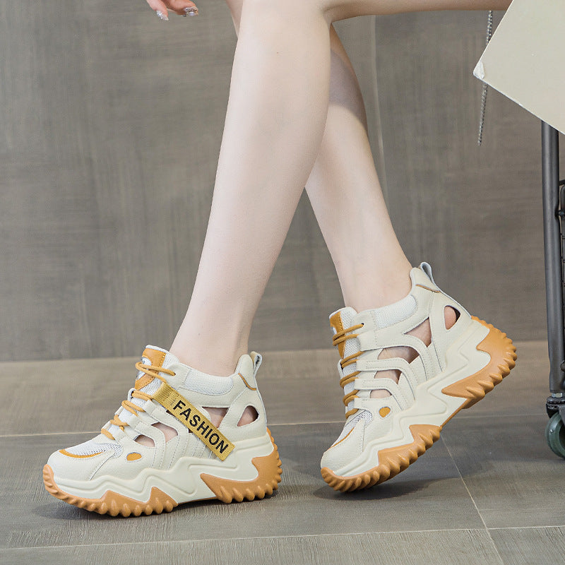 Women's Increasing Insole Authentic Clunky Spring Versatile Korean Platform Muffin Women's Casual Shoes