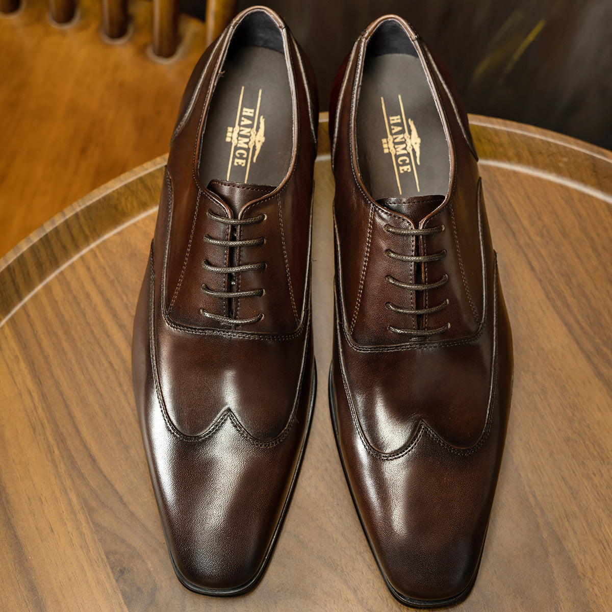 Men's Oxford Business Formal Square Toe Korean Leather Shoes