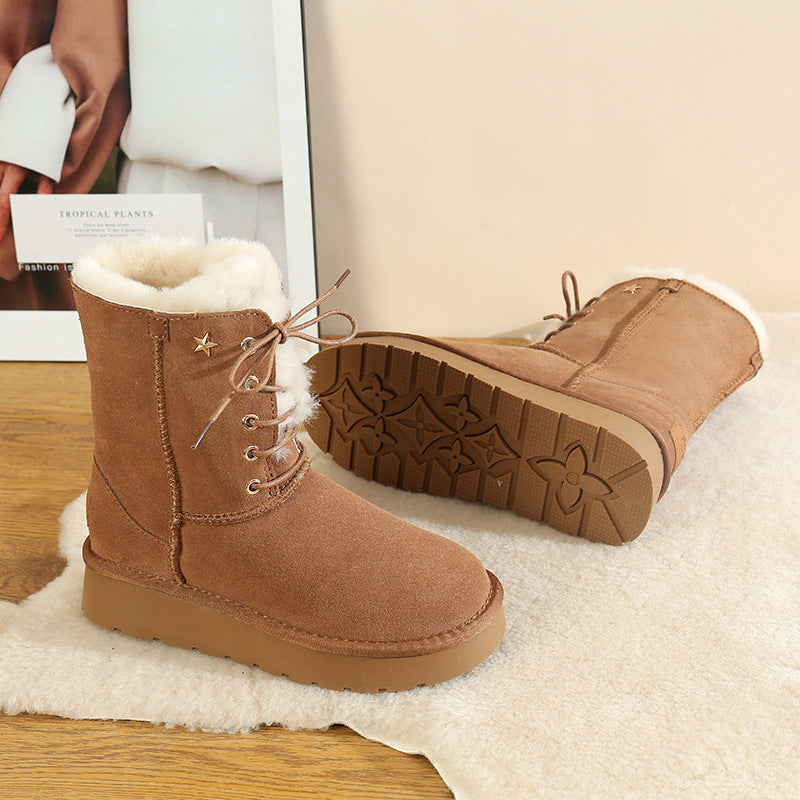 Women's Winter Goddess Fur Plus Veet Thickened Warm Snow Boots