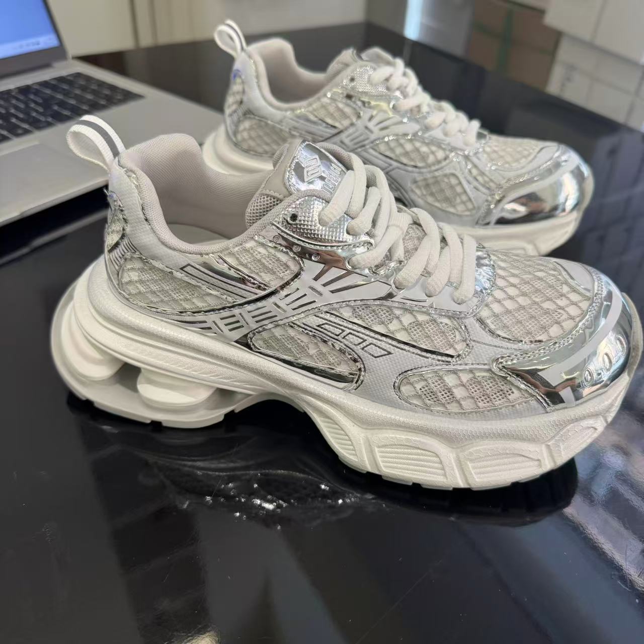 Women's Genuine Thick Bottom Thin Mesh Dad Summer European Version Breathable Women's Sports Shoes