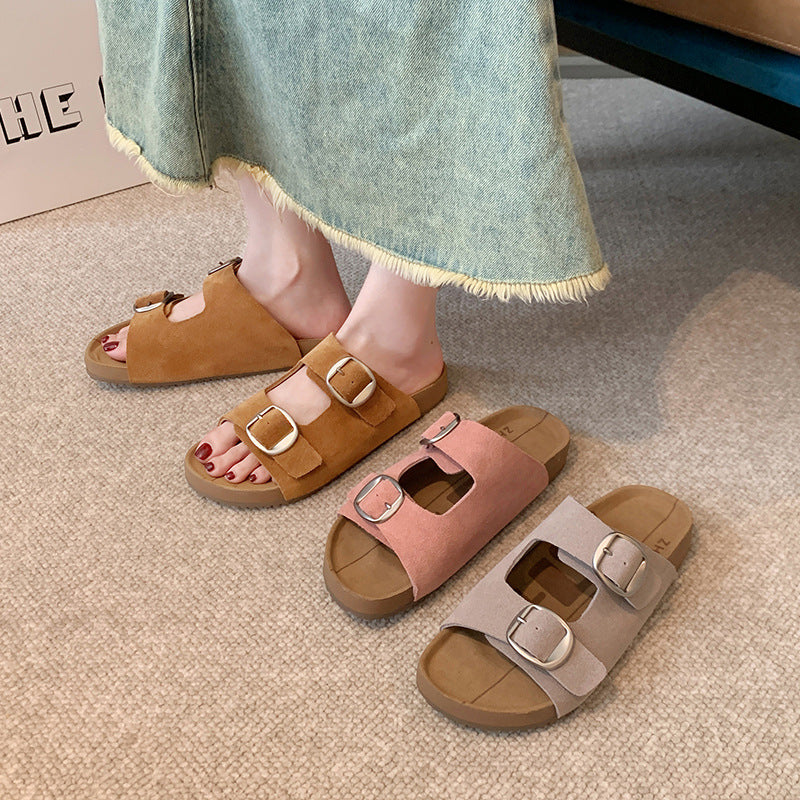 Women's Retro Genuine Summer Outer Wear Fat Sandals