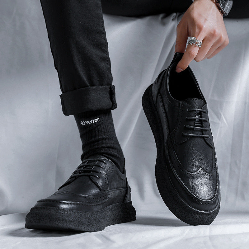 Men's Formal Wear British Brogue Carved Hollow Handsome Men's Business Leather Shoes