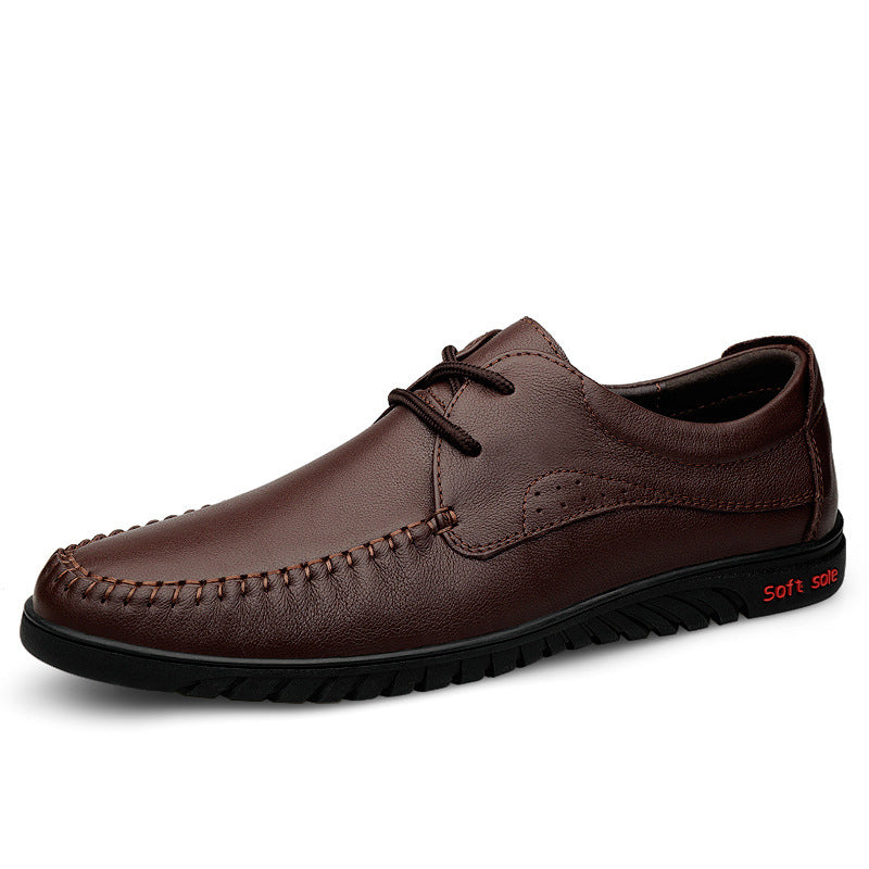 Men's Breathable Trendy Top Layer Cowhide Soft Leather Shoes
