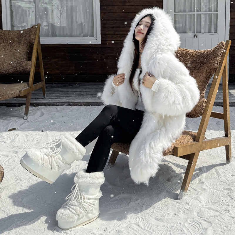 Women's Winter Thick Warm Sleeve Cotton Strap Snow Boots