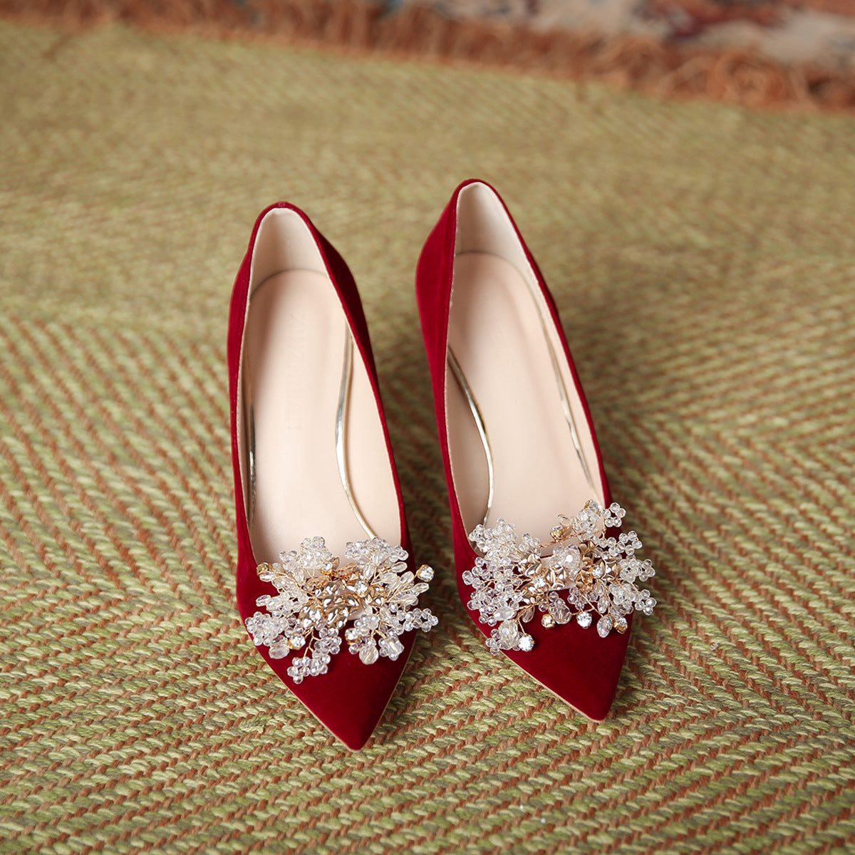 Women's Crystal Bridal Big Red High Not Women's Shoes