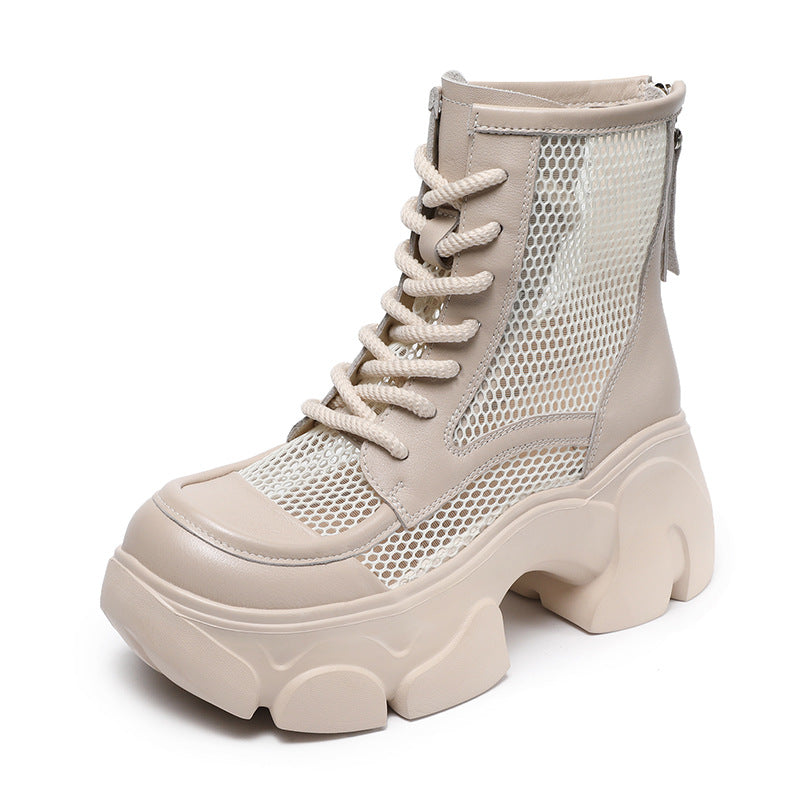 Women's Platform Martin Thin Fashion Mesh British Boots