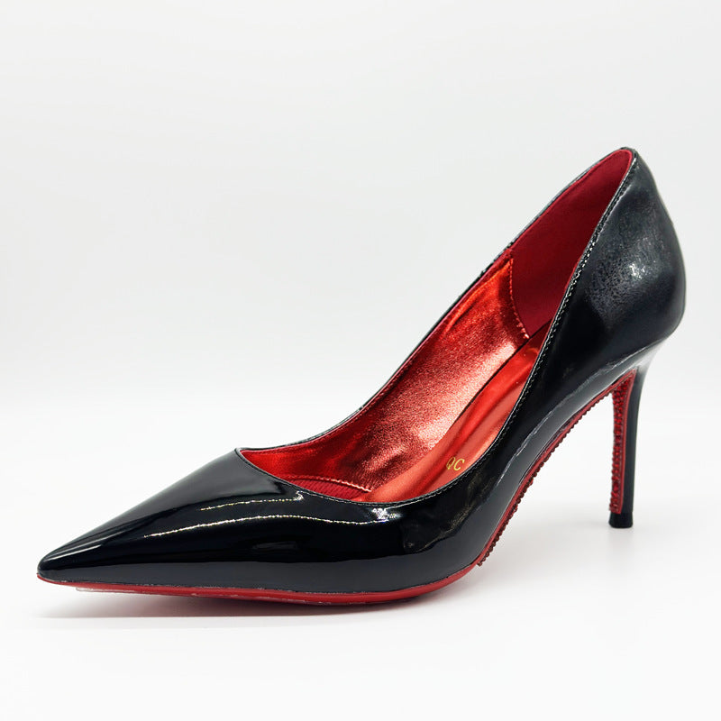 Air Cotton Side Empty Pointed Red High Sexy Temperament Shallow Women's Fashion Shoes
