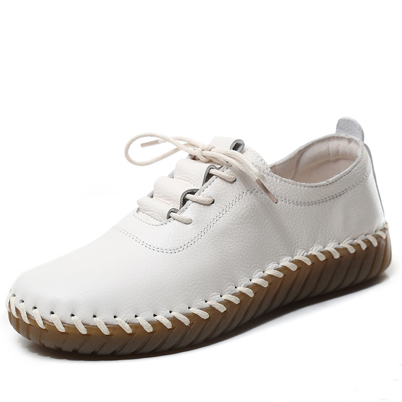Women's Spring First Layer Cowhide Mother Soft Casual Shoes