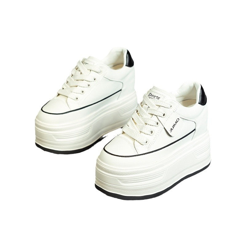Platform White Height Increasing Lightweight Comfortable Casual Shoes
