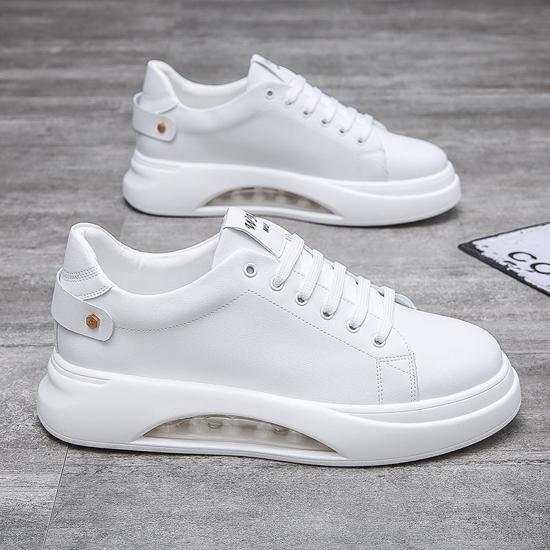 Men's Korean White Thick-soled Trendy Breathable Height Increasing Sneakers