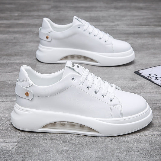 Men's Korean White Thick-soled Trendy Breathable Height Increasing Sneakers