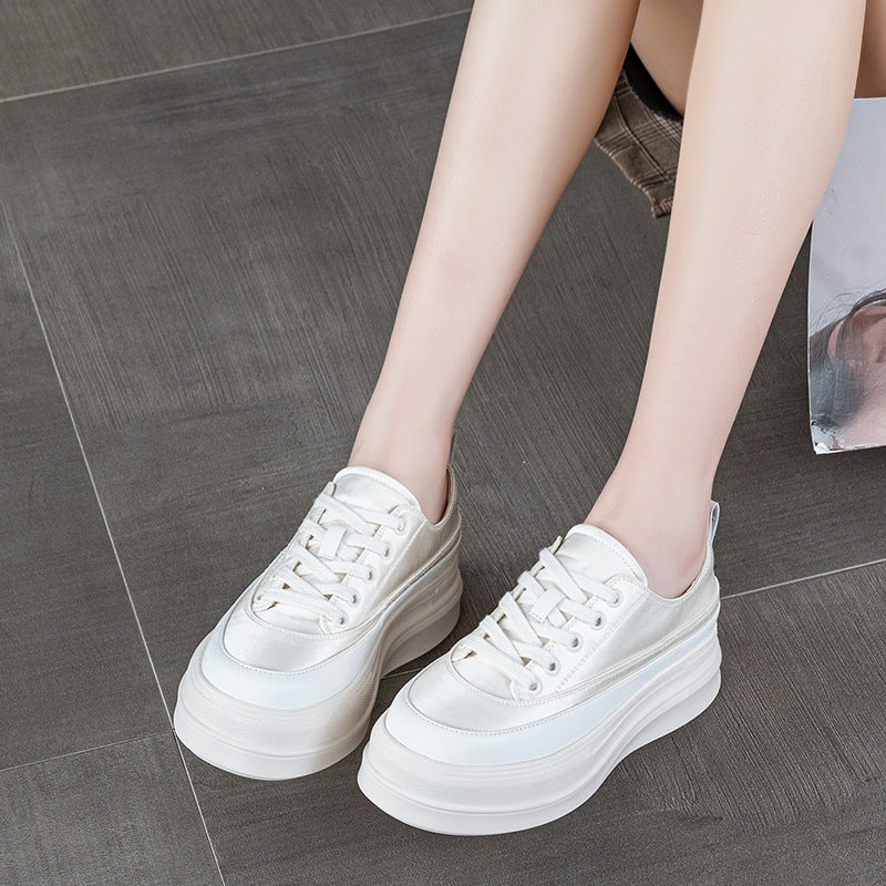 Women's Satin Skate Spring Platform Niche Breathable Sports Women's Board Shoes