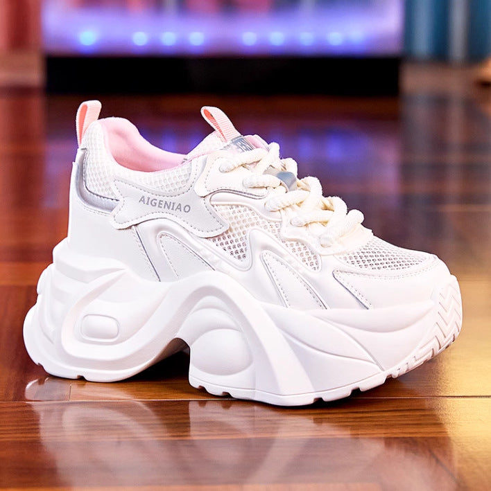 Women's Dad Autumn Small Platform Hidden White Casual Shoes