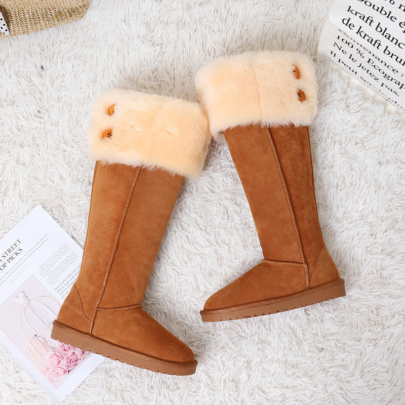 Women's Order Two-way Wool Real Fur Integrated Snow Boots