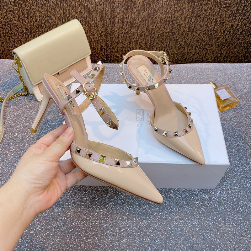 Toe High Stiletto Box Tangerine Mid Female Sandals