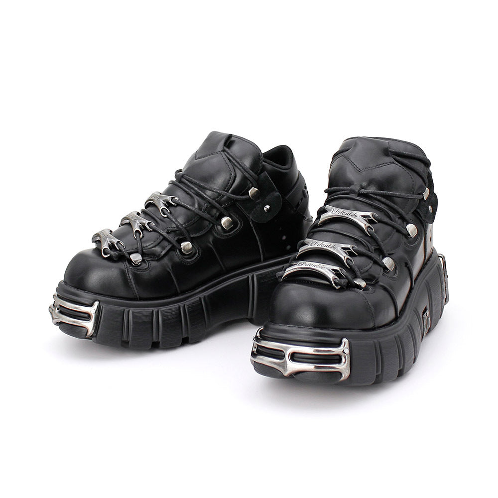 Women's Thick Sole Increased Punk Gothic Dark Women's Leather Boots