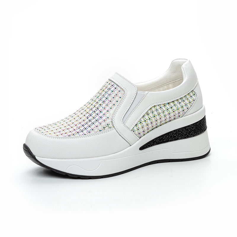 Rhinestone Wedge Female Platform Pumps Lightweight Casual Shoes