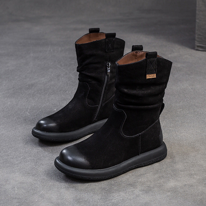 American Retro Middle Western Denim Knight Boots