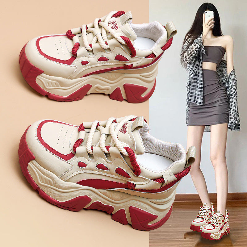 Women's Platform Heightened Daddy Trendy Muffin Sneakers