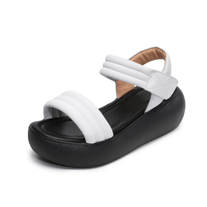 Women's Open Toe Thick Sole Wedge Height Sandals
