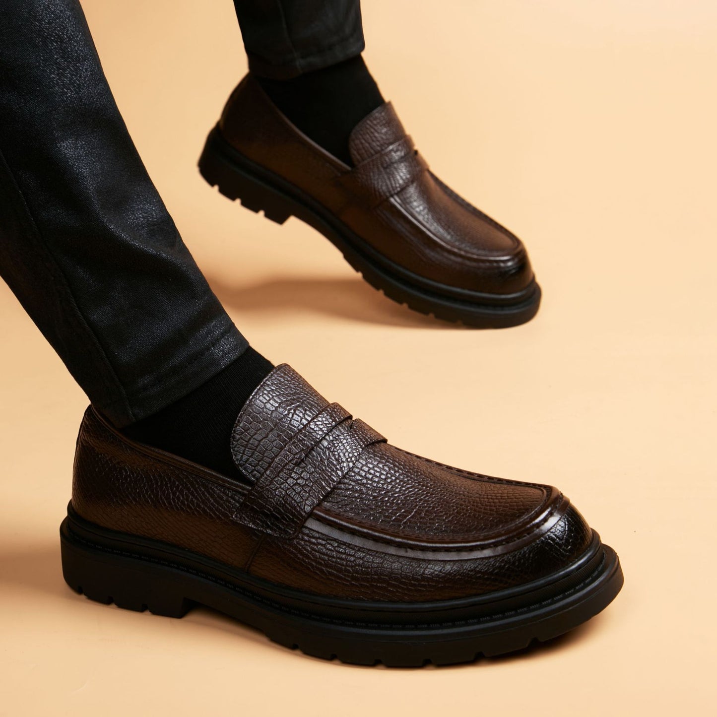Men's British Fashionable Green Business Formal Wear Leather Shoes