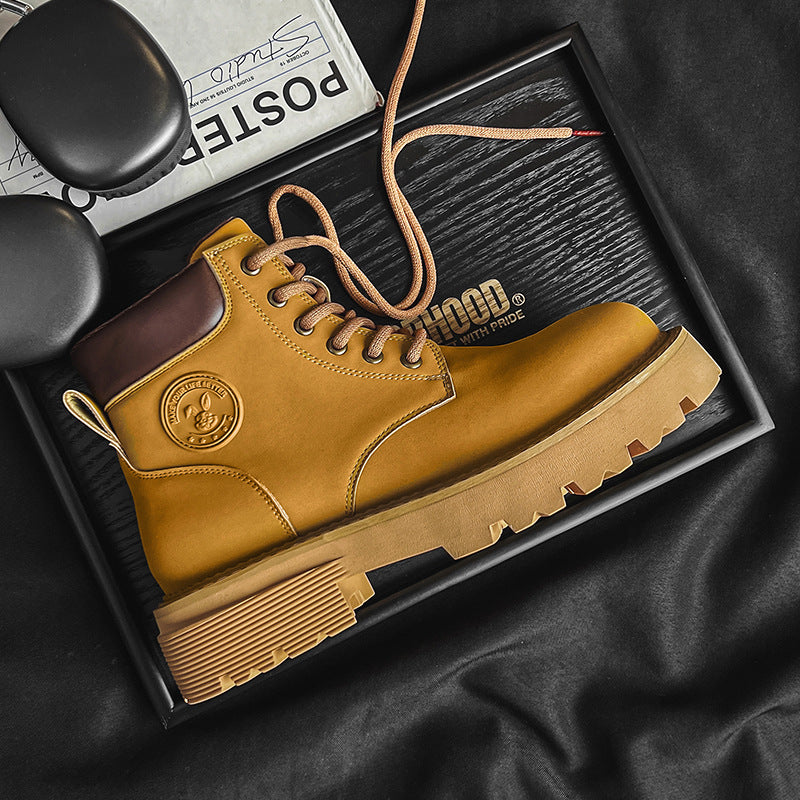 Men's British Style Retro Platform Worker Big Boots