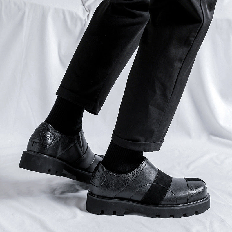Men's Formal Color Matching British Trend Hight Leather Shoes