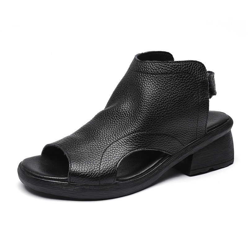 Women's Genuine Retro Artistic Mid Soft Bottom Sandals