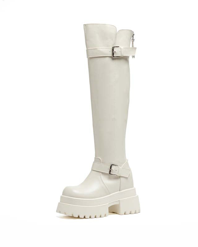 Women's Knee Platform High Elastic Modified Big Long Legs Cool Cm Women's Leather Boots